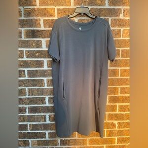Lou & Grey Signature Soft Pocket Short Sleeve T- Shirt Dress Gray Sz XL